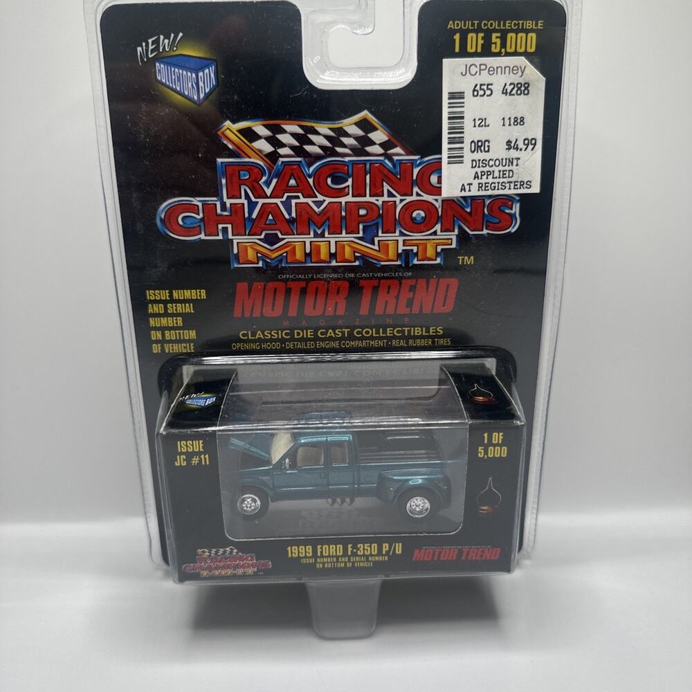 Racing Champions MINT Motor Trend 1999 Ford F-350 Super Duty Dually JC#11 “RARE”